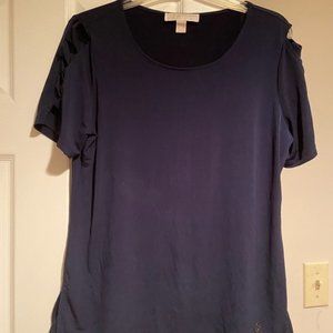 Michael Kors Navy Work Shirt with Cutouts